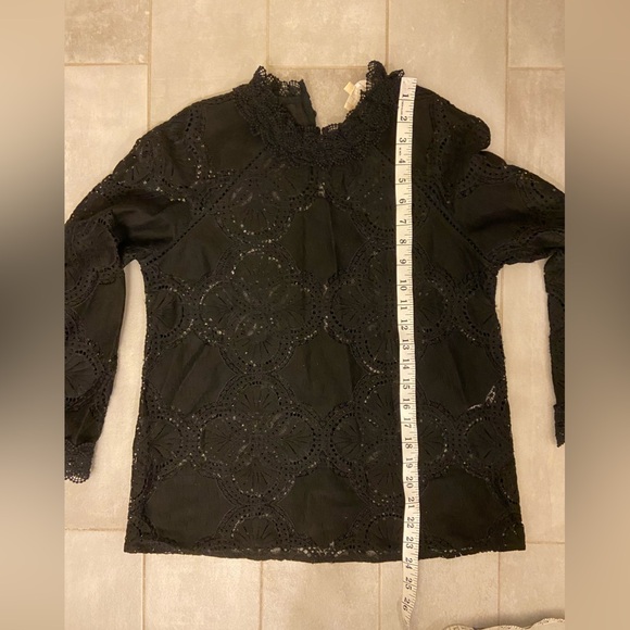 Sezane Becall Lace Long Sleeve Blouse Black Size FR 34/US 2 - Picture 10 of 10